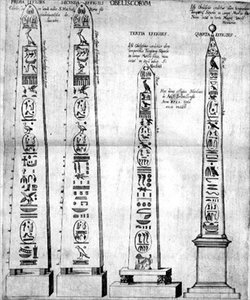 Egyptiske obelisker med hieroglyfer av Nicolaus van Aelst