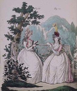 Morgenkjole, fiken. 23 og 24, fra Nikolaus Heideloffs "Gallery of Fashion", Vol I, september 1794 (trykk) av Nicolaus von Heideloff