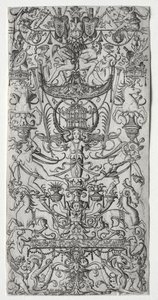 Ornamentpanel med et fuglebur, ca. 1500-1512.