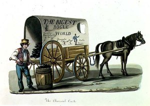 The Charcoal Cart, ca. 1840-44 (akvarell på papir) av Nicolino Calyo