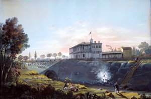 Utsikt over tunnelen til Harlem Railroad, ca.1837. av Nicolino Calyo