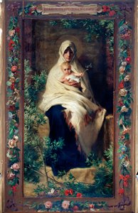 Vår Frue av oliventreet maleri av Niccolo Barabino (1832-1891) 1800-tallets gener, kirken Santa Maria della Cella