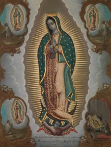 Jomfruen fra Guadalupe med de fire åpenbaringer, 1773.