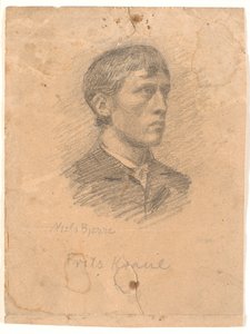 Portrett av maleren Frits Kraul (1862-1935) i 3/4 profil