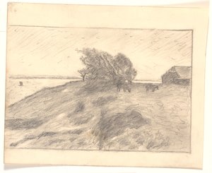 Utsikt ved Vejbjerggaard med Venø av Niels Jakob Jakobsen Bjerre
