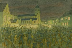 Fakkeltoget 1867 for H.C. Andersen i Odense av Niels Larsen Stevns