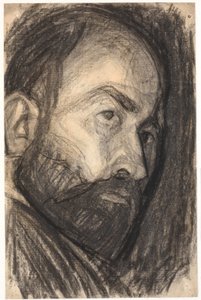 Selvportrett. Hodet 3/4 profil til høyre
