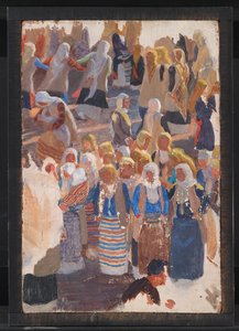 Grupper av dansende kvinner. Megara av Niels Skovgaard