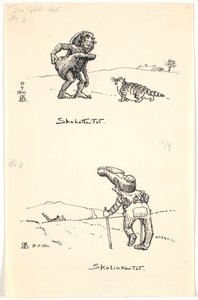 To utkast til "The Fat Cat" av Niels Skovgaard
