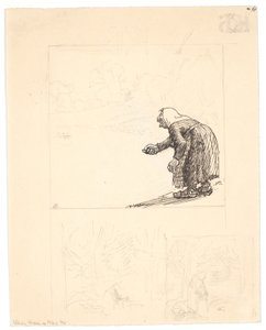 Utkast til "Vilderik Kongesøn og Miseri Mø" (f.o.) og "Den lille slange" (to utkast f.n.) av Niels Skovgaard