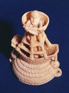 Øverste del av Salt Cellar av Master of the Heraldic Ship, Nigeria, bini-portugisisk, ca. 1525-1600