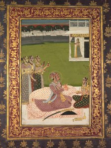 Portrett av Maharaja Savant Singh med Consort, Bani Thani, midten av 1700-tallet. av Nihal Chand