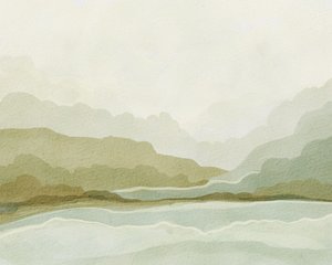 Akvarell: Fjell og dal av Nikita Jariwala