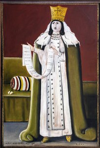 Raine Tamar (Thamar) de Georgie (Ga. 12-13) - Dronning Tamar Par Pirojmani (Pirojmanashvili), Nick (182-1918). Olje og voksduk, størrelse: 93,5 x 75