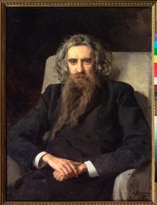 Portrait du philosophe et ecrivain Vladimir Solovyov (Soloviev, Solovev) (1853-1900) (Portrait of the Philosophe and Author Vladimir Solovyov) - Peinture de Nikolai Alexandrovich Yaroshenko (Yarochenko) (1846-1898), olje på lerret