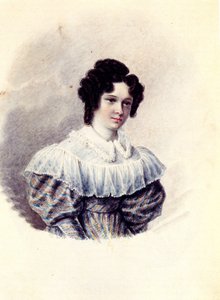 Portrett av Alexandra Ivanovna Davydova 1802-1895, kone til Decembrist Vasily Davydov, 1830-1839