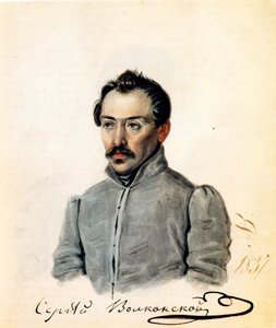 Portrett av Decembrist-greven Sergey Volkonsky 1788-1865, 1837