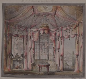 Interiørdesign for boudoiret i grev Bezborodko-huset i Moskva, 1790-tallet av Nikolai Alexandrovich Lvov