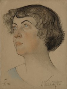 Portrett av Alexandra Mikhailovna Kolontai 1872-1952, 1921