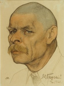 Portrett av forfatteren Maxim Gorky 1868-1939, 1921