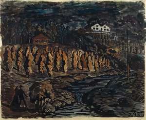 Store skiver på en stang av Nikolai Astrup