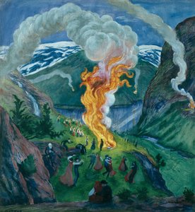 Midtsommerbrann av Nikolai Astrup
