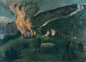 Midtsommerbrann av Nikolai Astrup