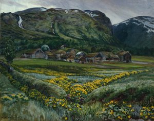 Lørdag kveld og ranunkel av Nikolai Astrup