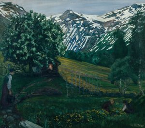 Vårnatt smieheggen, c.1918 av Nikolai Astrup