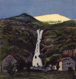 Foss og isbre av Nikolai Astrup