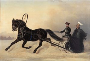 Keiser Nicholas I på en vintertur, 1853