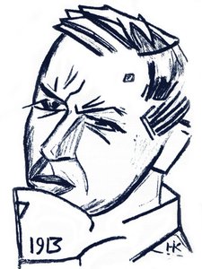 Portrett av kunstneren og forfatteren David Burliuk 1882-1967, 1913
