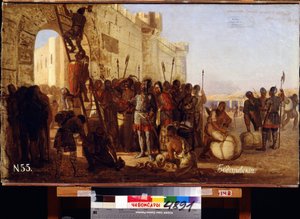 Prins Oleg har sitt skjold festet til portene til Konstantinopel. (Igor av Kiev, prins Varangian suveren av Kiev fra 912 til 945). Maleri av Nikolai Kornilovich Bodarevsky (1850-1921). Hui
