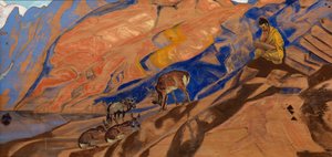 Lærerens kommandoer, 1927 av Nikolai Konstantinowitsch Roerich