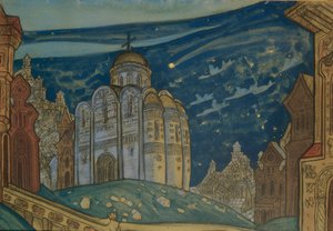 Putivl. Scenedesign for operaen Prince Igor av A. Borodin, 1914 av Nikolai Konstantinowitsch Roerich