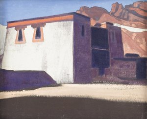 Sharugon-klosteret, Tibet, 1928 av Nikolai Konstantinowitsch Roerich