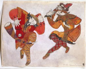 Skomorokhs. Kostymedesign for operaen Prince Igor av A. Borodin, 1914 av Nikolai Konstantinowitsch Roerich