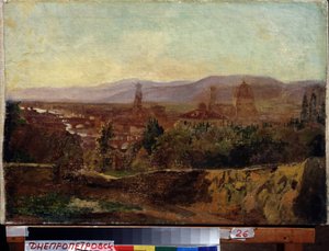 Firenze (Italia) (Firenze). Maleri av Nikolai Nikolayevich Ge (Gay) (1831-1894), olje på lerret