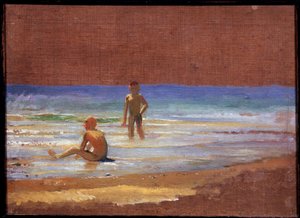 Gutter på kysten. Maleri av Nikolai Nikolayevich Ge (Gay) (1831-1894), olje på lerret, russisk kunst fra 1800-tallet. Statens Tretyakov-galleri, Moskva.