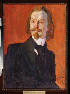 Portrett av poeten Konstantin Balmont (1867-1942) (Portrett av poeten Konstantin Balmont) - Maleri av Nikolai Pavlovich Ulyanov (Ulyanov) (1875-1949), olje på lerret
