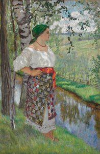 Bondekvinne ved en bekk av Nikolai Petrovich Bogdanov Belsky