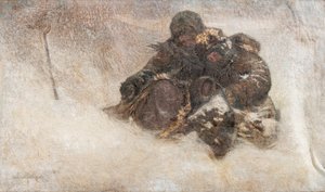 Snøstorm. Barn av Nikolai Petrovich Bogdanov Belsky