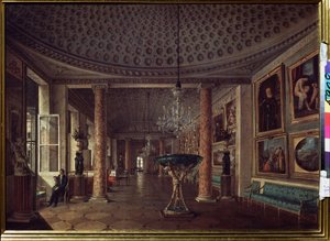Bildegalleriet til Stroganov-palasset i St. Petersburg (Bildegalleriet i Stroganov-palasset i St. Petersburg). Maleri av Nikolai Stepanovich Nikitin (1811-1881), olje på lerret av Nikolai Stepanovich Nikitin