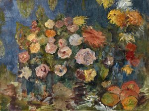 Stilleben med blomster og frukt, 1907 av Nikolaj Nikolaevic Sapunov