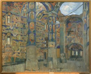 Interiør i kirken til Makarios Scheltowodski Trinity Monastery i Makarjewo