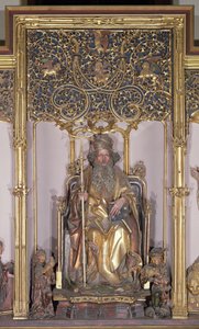 Isenheim altertavle, Saint Anthony the Eremitt, ca. 1490 (gullmaling på tre)