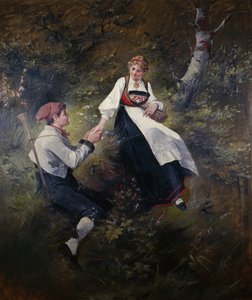 Young Love (olje på lerret) av Nils Bergslien