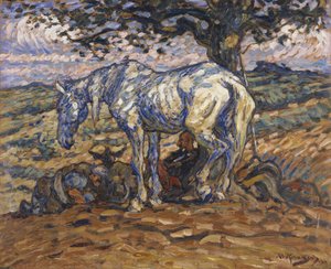 Don Quixotes hest Rocinante, 1911 (olje på papp)