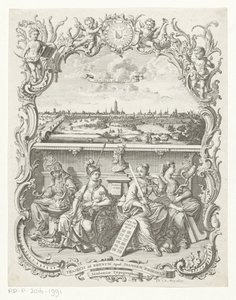 Utsikt over Utrecht og allegori med Minerva og dyder av Noach van der Meer (I)