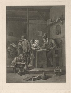 Skolestue med lærer og barn av Noach van der Meer (II)